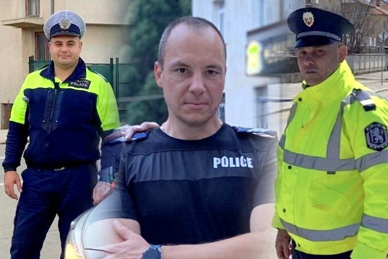 Поглед нагоре с възторжена благодарност в Деня на родната полиция